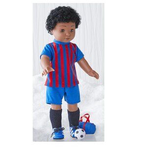 Götz Pottery Barn Dylan Soccer Player Doll Set 18 in. Tall African American